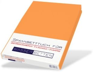 JERSEY STRETCH FITTED BED SHEET ORANGE 180 X 200–200 X 220 CM FOR WATER BED FITTED SHEET, FLAT SHEET, KIRSTEN BALK