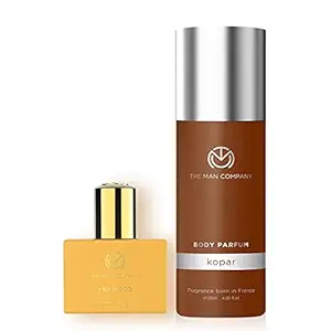 The Man Company Fiery Fragrance Perfume Combo Set with Long Lasting Smell | Perfume for Men | Body Spray for Men | Perfume Kit for Him, Husband, Boyfriend - Combo Pack of 2