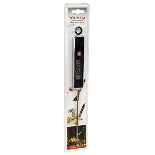 Westmark Digitales Einstichthermometer, Mit automatischer Ausschaltfunktion, Gesamtlänge: 27,7 cm, Rostfreier Edelstahl/Kunststoff, Schwarz/Silber, 12782280 - 6