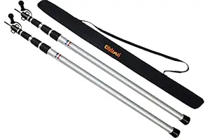 Olytamxi 35'' 98'' Adjustable Tarp Poles ,Aluminum Telescoping Camping Tent Poles for Tarp Canopy Shelter Awning,Set of 2