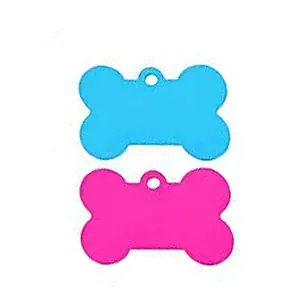 Dog Wala Bone Shape Personalized Dog Cat Id Tags Customized Laser Engraved Cat Puppy Name Tag Phone No. Free Bell Gift(Multicolor) (Pack of 2)