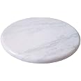 Tannu Craft White Marble Chakla/Rolling Pin Board/Roti Maker/Chapati Maker/papad chakla for Home & Kitchen | Full Finished Marble Roti Maker Kitchen Utensil (Single White Chakla 9 inch)