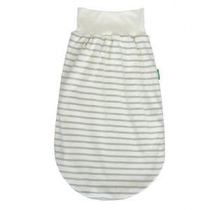 Popolini iobio Baumwolle Strampelsack, natur - sand gestreift