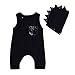 Produktbild Elecenty Strampelanzug 2PCS Kindermode,Junge Mädchen Spielanzug Strampler Dinosaurier Babyklamotten Unisex Ärmellos Jumpsuit+Hut Wickelbody Kleiderset Kinderkleidung Babybekleidung
