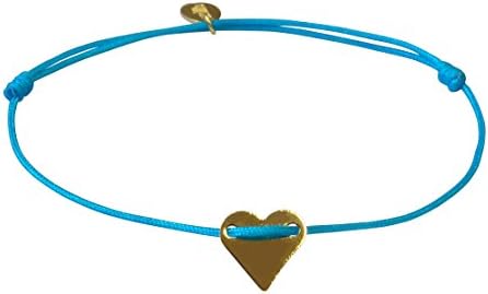 Smilla Well-behaved women's bracelet wish Bracelet Love Bracelet with Heart and Tag Gold/Turquoise – VH13