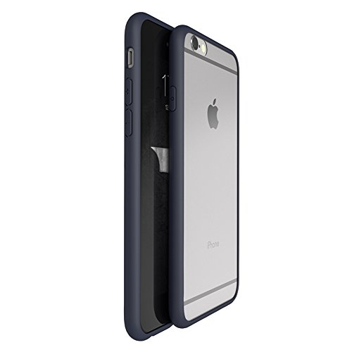 iMounTop Hülle iPhone 6 Plus Hülle 6S Plus Hülle TPU Rahmen + Hart PC Zurück Backcover Kombination Hochtransparent Nie verfärben Schutzhülle Tasche Schale Kratzfeste Handytasche für Apple iPhone 6 Plus / 6S Plus (5.5 Zoll) (Dunkelblau)