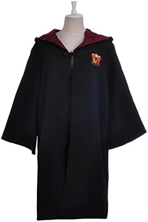 Gryffindor Costume Harry Potter Robe Unisex-Child Adult Cloak Magician / Wizard Red &amp; Black Robe Dress (S)
