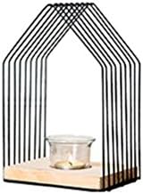 ZI LING SHOP- Nordic Romantic Candlestick Decoration American Style Retro Dining Table Living Room Iron Glass Candle Cup Decorations ( Size : 10cmx16cm )
