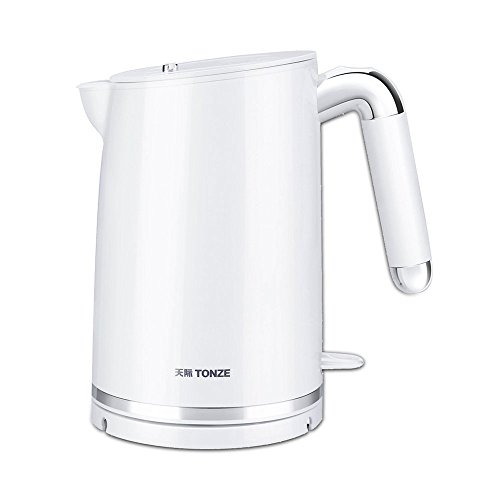GPC Electric Kettle Stainless Steel White Double Anti-Hot 1300W 1.0L Separable Base Automatic Power off Insulation Home Travel Electric Kettles