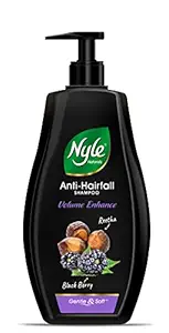 Nyle Naturals Volume Enhance Anti Hairfall Shampoo, With Reetha And Blackberry, Gentle and soft shampoo, PH balanced and Paraben free, For Men and Women, 400ml