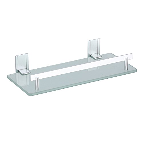 MSV Bad Regal „Tabarca“ Eckregal Duschregal aus Aluminium und Glas – kleben und bohren - 5