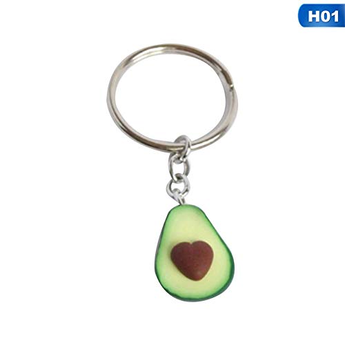 Preisvergleich Produktbild Schlüsselbund LMYXY Simulation Fruit Avocado Heart-Shaped Keychain Modeschmuck Geschenk Für Frauen