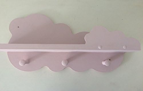 Nursery cloud shelf peg shelf with 3 shaker pegs painted Annie Sloan Pink hand made