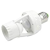  XuBa E27 LED - Lámpara portabombilla con Enchufe Interruptor infrarrojo PIR