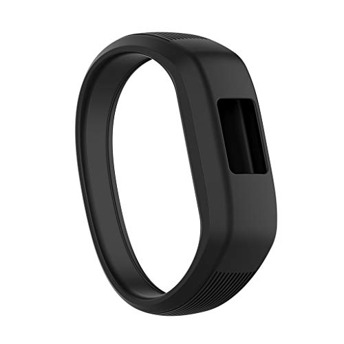Preisvergleich Produktbild Mumuj Silikon Armband, Silikonband Band Sports Ersatzband Atmungsaktiv / Breathable Wasserdicht Verschleißfest Handgelenk Uhrenarmband für Garmin Vivofit 3 Vivofit JR / JR2 (Schwarz)