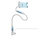 Produktbild System-S Schwanenhals Spannklemmen Haltearm Haltearm Befestigung Stand Tisch Klemme Bettkante u.a. für Smartphone Tablet PC eBook Reader Blau Weiß