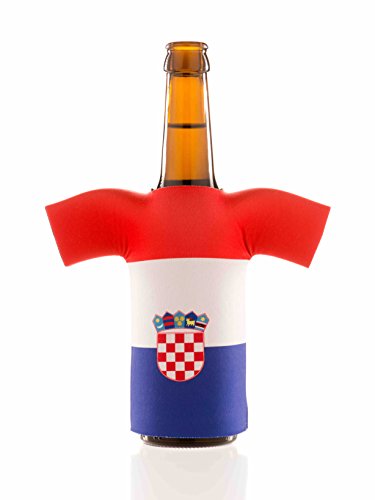 Flaschentrikot Kroatien – Flaschenkühler, Bierkühler, Getränkekühler aus Neopren – Fanartikel und Partyspaß zum Grillen, Public Viewing und Feiern