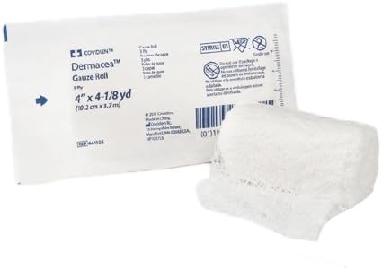Covidien 441105 Dermacea Gauze Roll, 3-Ply, 4" x 4-1/8 yd. Size (Pack of 96)