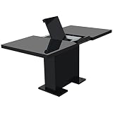  Festnight Mesa de Comedor Centro Extensible Negro 120 x 80 x 75 cm