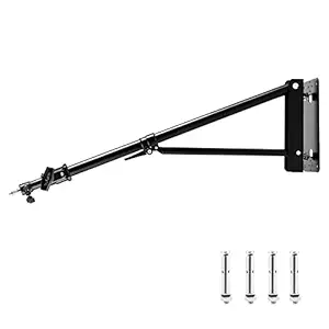 Meking Wall Camera Mount with Triangle Base, Max Length 70.8 inch/180cm Adjustable Boom Arm for Photography Studio Video Strobe Flash, Ring Light, Softbox, Umbrella Reflector 180? Flexible Rotation