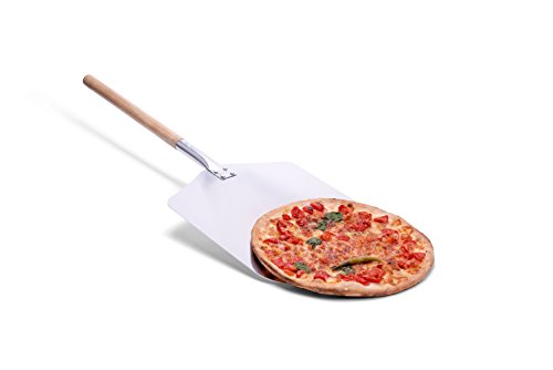 culinario Alu Pizzaschaufel mit Holzgriff, Pizzaheber aus Aluminium, 35,5 x 30,5 cm, Stiellänge: 43 cm - 2