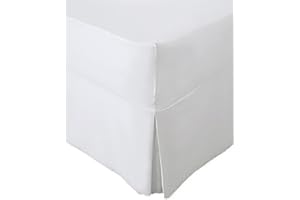 R&Z Extra Deep 100% Egyptian Cotton 200 Thread Count Easy Care Fitted Valance Sheet Pleated (White, Double)