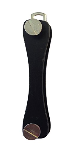 Organizador de Llaves y Accesorios Guardallaves de Bolsillo Fabricado en Aluminio y Acero Inoxidable Llavero Compacto Inteligente Improhome - Tamaño Pequeño (De 4 a 8 llaves) - Negro