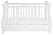 Babymore Stella Sleigh Dropside Cot Bed with Drawer (White)