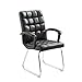 Produktbild LXQGR Multi Purpose Esszimmerstühle Kunstleder gepolstertes Schlitten-Chrome Design gepolsterter Sitz für Küche Büro mit Einsatz Modern (schwarz) (Farbe : A)