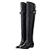 Produktbild Tagether Damen Ritter Stiefel,Mode Klassisch Weibliche Gürtelschnalle Lange Stiefel,Gerade Flache Stiefel,Classic Sexy Hohe Lederstiefel StiefelWasserfeste Regenstiefel, Wanderschuhe aus Synthetik