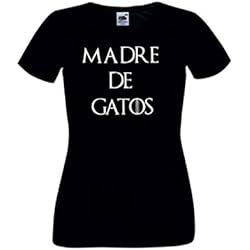 Child: Camisetas divertidas madre de gatos - para mujer camisetas talla Small color negro