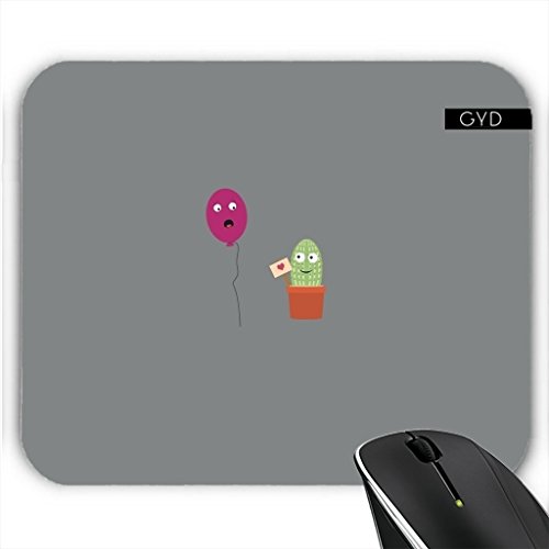 Mousepad - Kaktus In Der Liebe Mit Ballon by ilovecotton