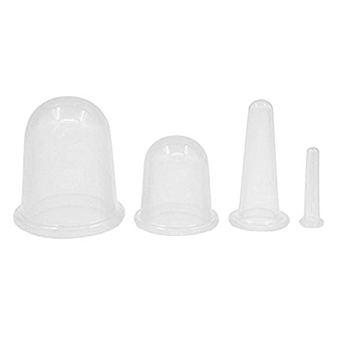 NALATI 4Stk Schröpfen Cups + 1er Pinsel (Farbe zufällig) Hautpflege Silikon Schröpfen Cups Massage Set für Gesicht Körper gegen Fett - 2