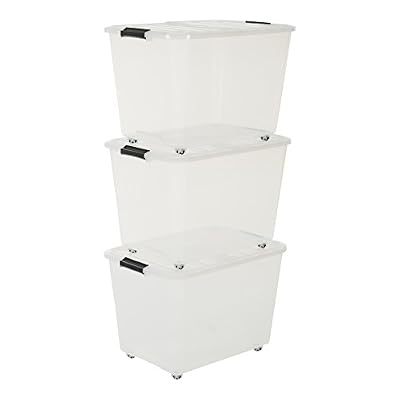 Iris Ohyama Lot de 3 boites Top box plastique , l.39 x P.57.5 x H.38.5 cm