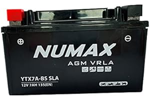 MANBAT Batterie moto Numax AGM scellée YTX7A-BS SLA 12 V 7AH 135A (EN) - Pour moto, quad, jet-ski