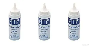 HTF Ultrasound Transmission gel - 250ml Bottle for diagnostic and therapeutic purpose (pack of 3)
