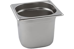 Genware NEV-GN16-200 Gastronorm Pan, Stainless Steel, 1/6, 200 mm, deep