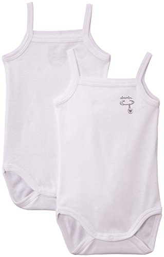 Absorba Underwear Unisex Baby 6F60176-EC Basic Blanc Layette Set of 2 Bodysuit, White, 12-18 Months (Manufacturer Size:18 Months)