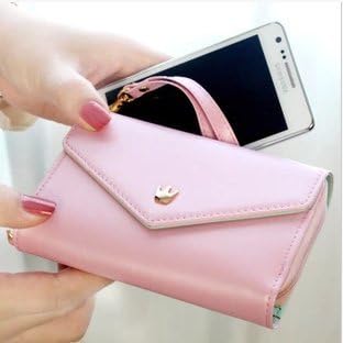 RISISUNG New Multifunctional Envelope Wallet Purse Phone Case bag Pink