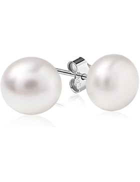 B.Catcher Ohrringe Perlen Damen Ohrschmuck Ohrstecker 925 Sterling Silber Süßwasserperlen 8mm Schmuck Weihnachten...