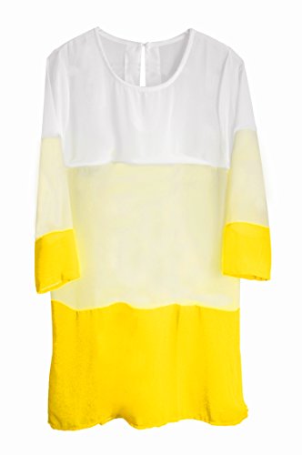 Lässige Sommer-Kleider-Damen Chiffon Shift halbe Ärmel Kleid M - 5