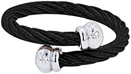 Silver with Ruthenium Finish+Stainless Steel Cable Bypass Ring