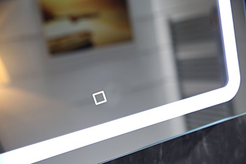 Badspiegel Lichtspiegel GS041 mit LED-Beleuchtung Touch-Schalter Wandspiegel 50x70cm Tageslichtweiß IP44 - 3