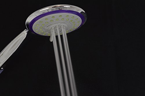 Puralux ECO 170 Purple – Wassersparender Duschkopf mit 3 Strahlarten. Das Venturiprinzip reichert das Duschwasser mit Sauerstoff an und sorgt so für ein erfrischendes Duscherlebnis mit einem dennoch kraftvollen Strahl & senkt dabei auch noch Wasser- und Heizkosten um bis zu 70% (jenach bestehenden Druckverhältnissen) - 5