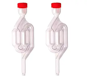 Nasmodo airlock for Wine Making Fermentation Beer Tool,S-Shape Bubble Water Airlock Tube Exhaust Seal Valves Home Brew Plastic Wine Making Tool (White RED 2PCS)