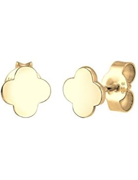 Elli Premium Damen-Ohrstecker Kleeblatt 585 Gelbgold 0308810516