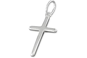Strictly Gifts Small Silver Cross Crucifix Pendant 925 Sterling for Women Girls Mother Sister Daughter Christening Baptism with Gift Box- Cross measures 2.2cm high x 1.3cm wide