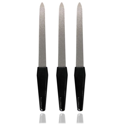3 x METAL DOUBLE SIDED NAIL FILE FILES STRONG EDGE NEW BRAND NEW UK SELLER
