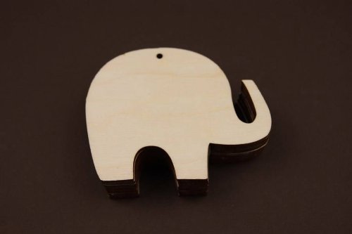10x Schwarz Elefant Form Holz Basteln Aufhängen Dekoration Memo (X78) - 2