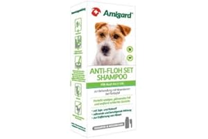 Amigard Anti-Floh Set - Flohshampoo mit Floh- & Nissenkamm - Flohbehandlung für Hunde & Katzen